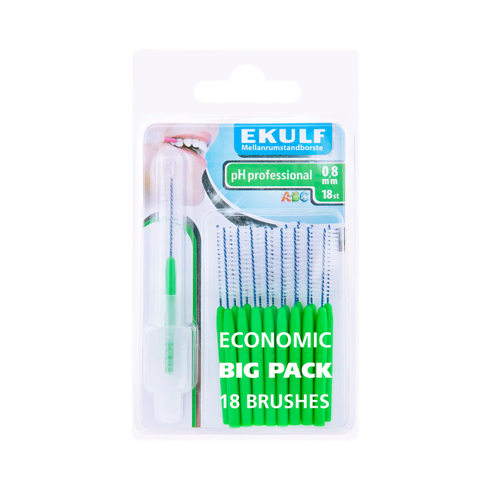 Ekulf pH Professional 0,8 mm mellanrumsborstar 18 st