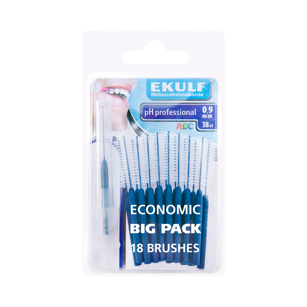 Ekulf pH Professional 0,9 mm mellanrumsborstar 18 st