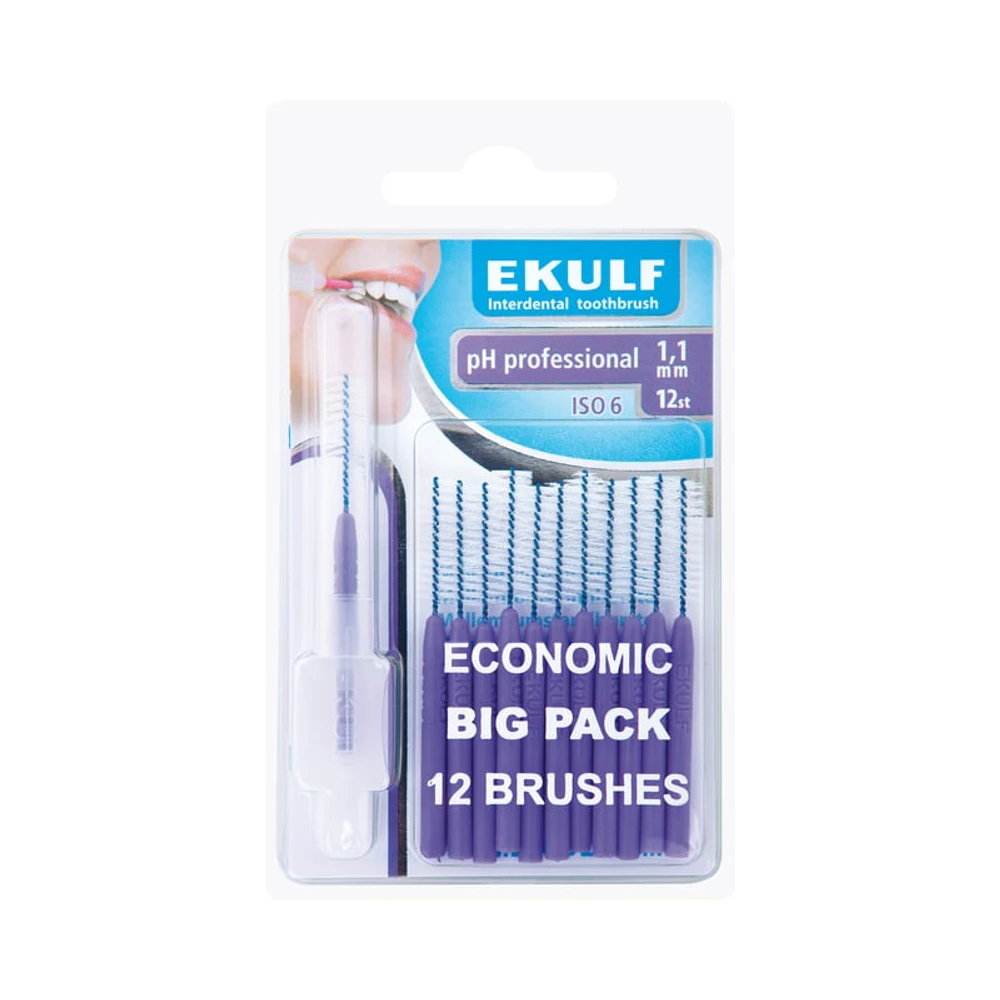 Ekulf pH Professional 1,1 mm mellanrumsborstar 12 st