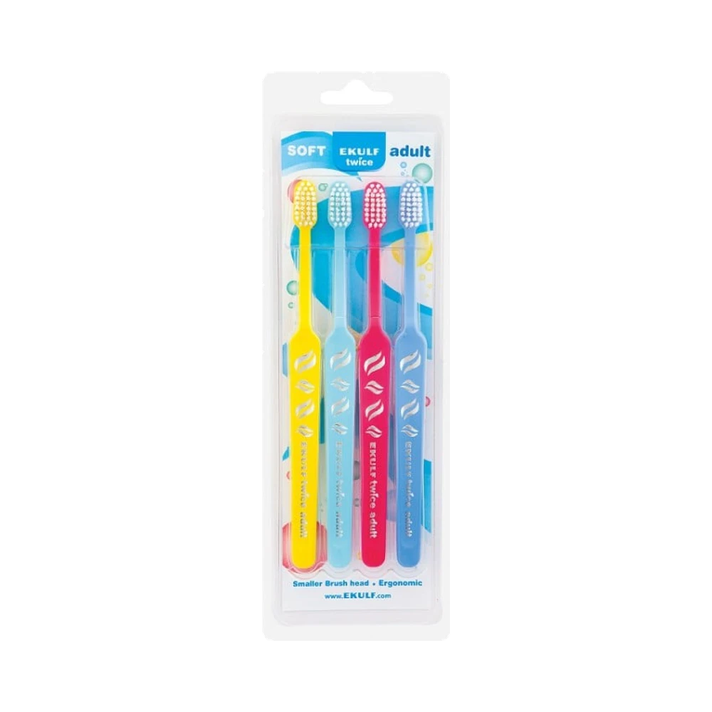 Ekulf Twice Adult tandborste 4 st