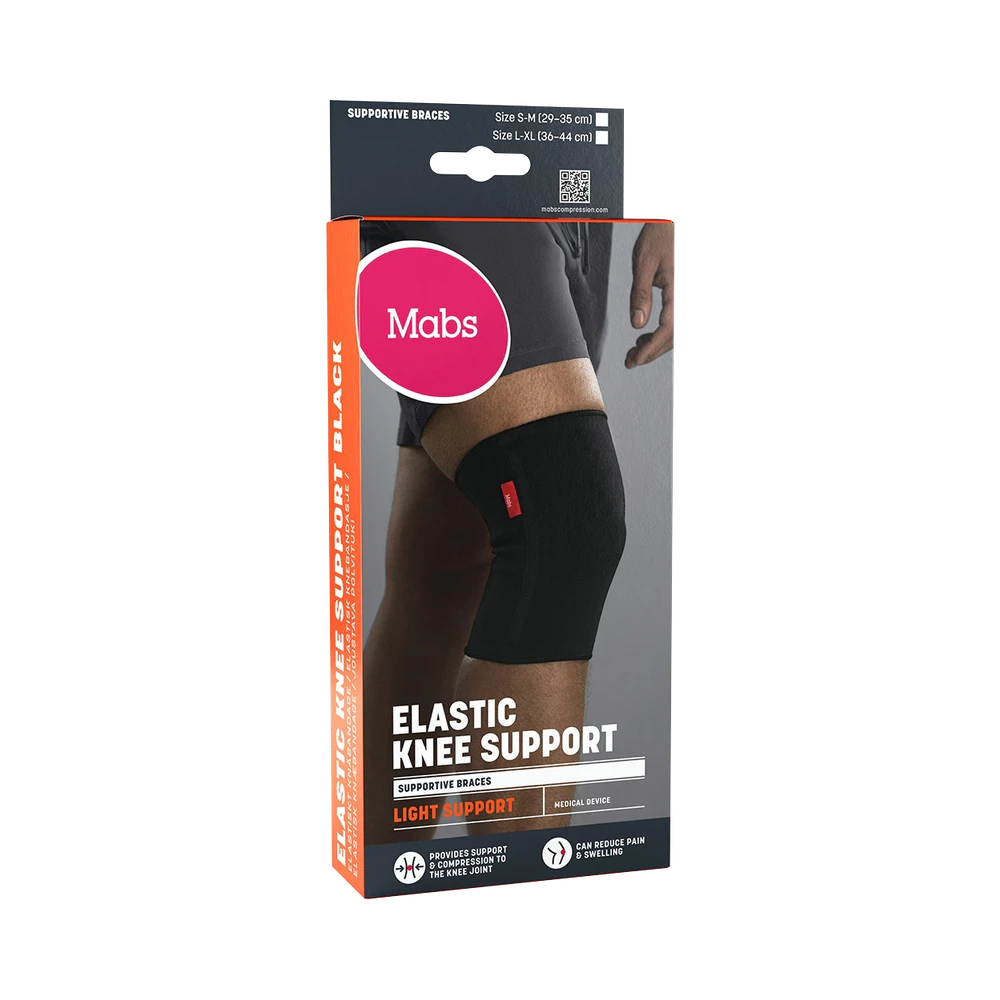 Mabs Elastiskt Svart knäbandage L/XL