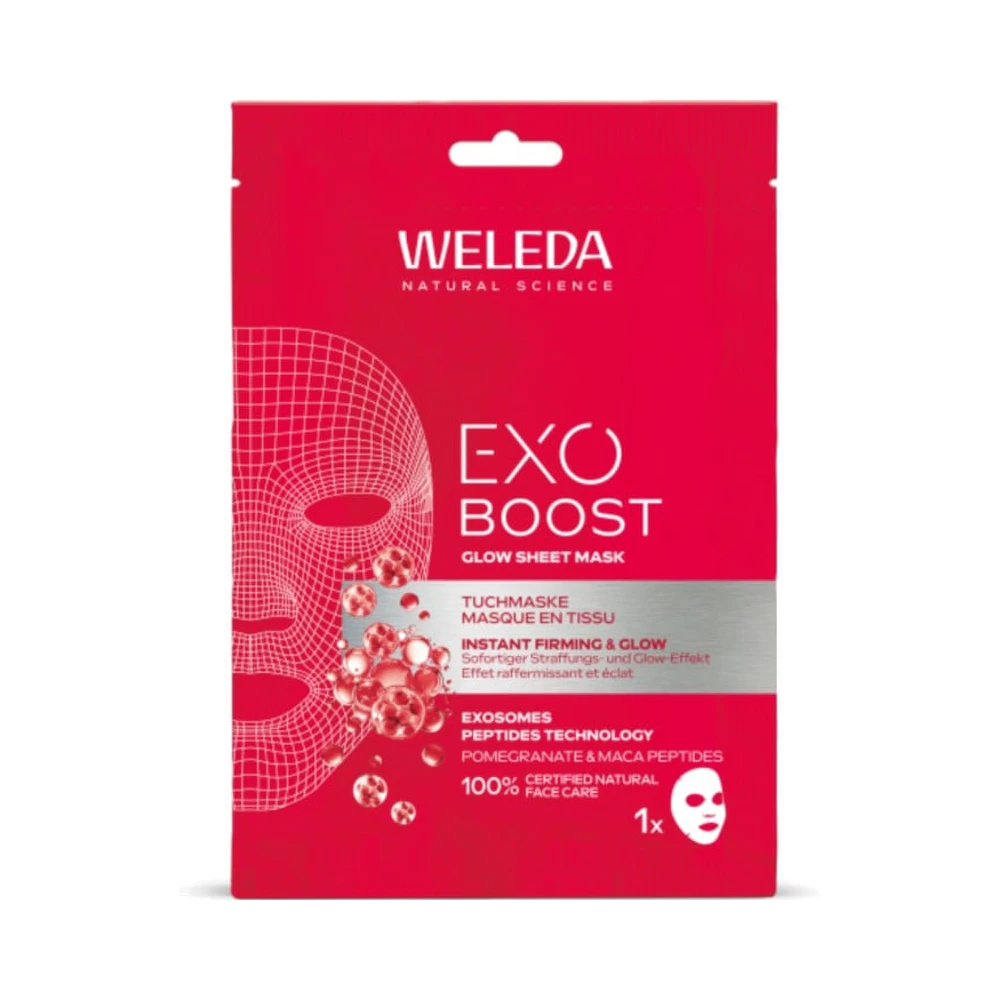 Weleda Exo Boost Glow Pomegranate sheet mask 20 ml