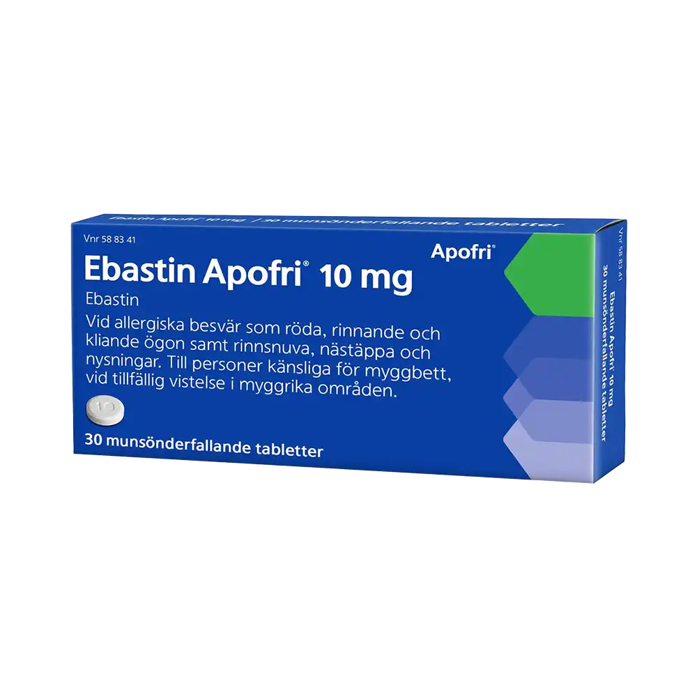 Ebastin Apofri 10 mg ebastin 30 munsönderfallande tabletter