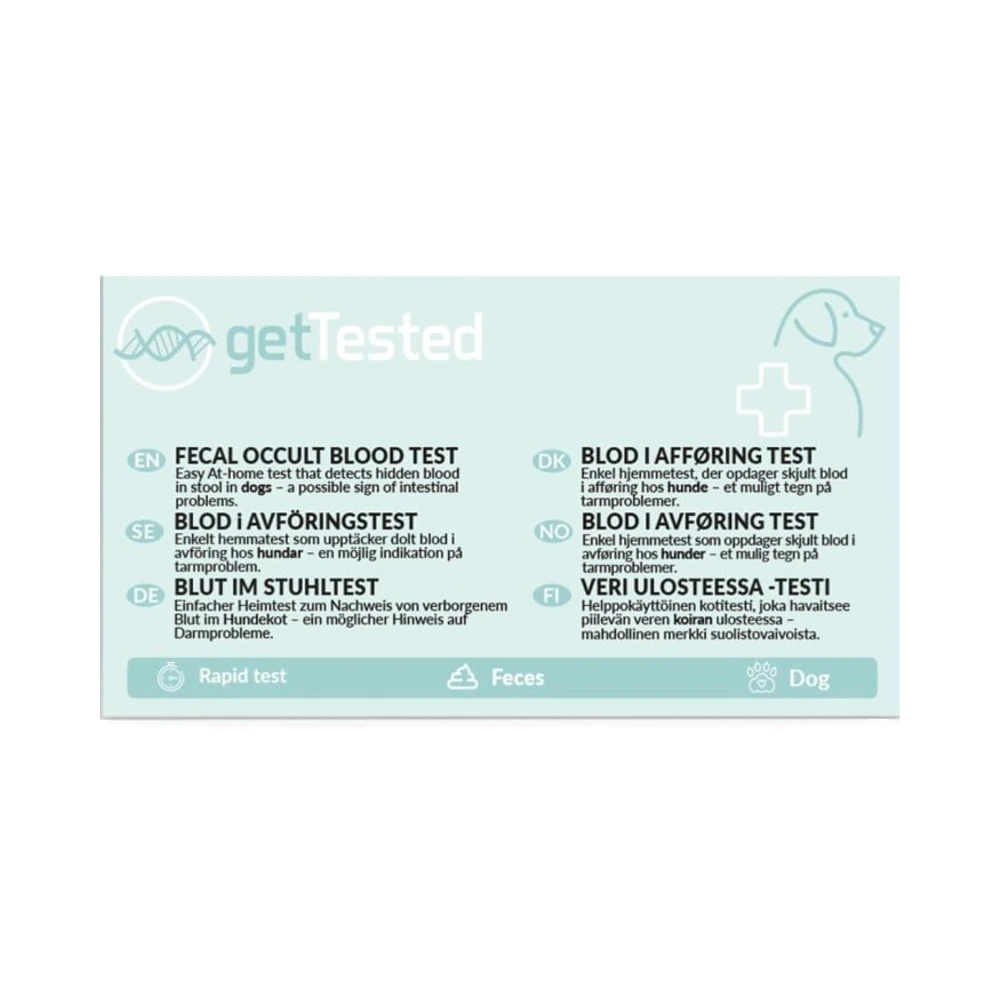 Get Tested Blod i avföring för hundar hemmatest 1 st