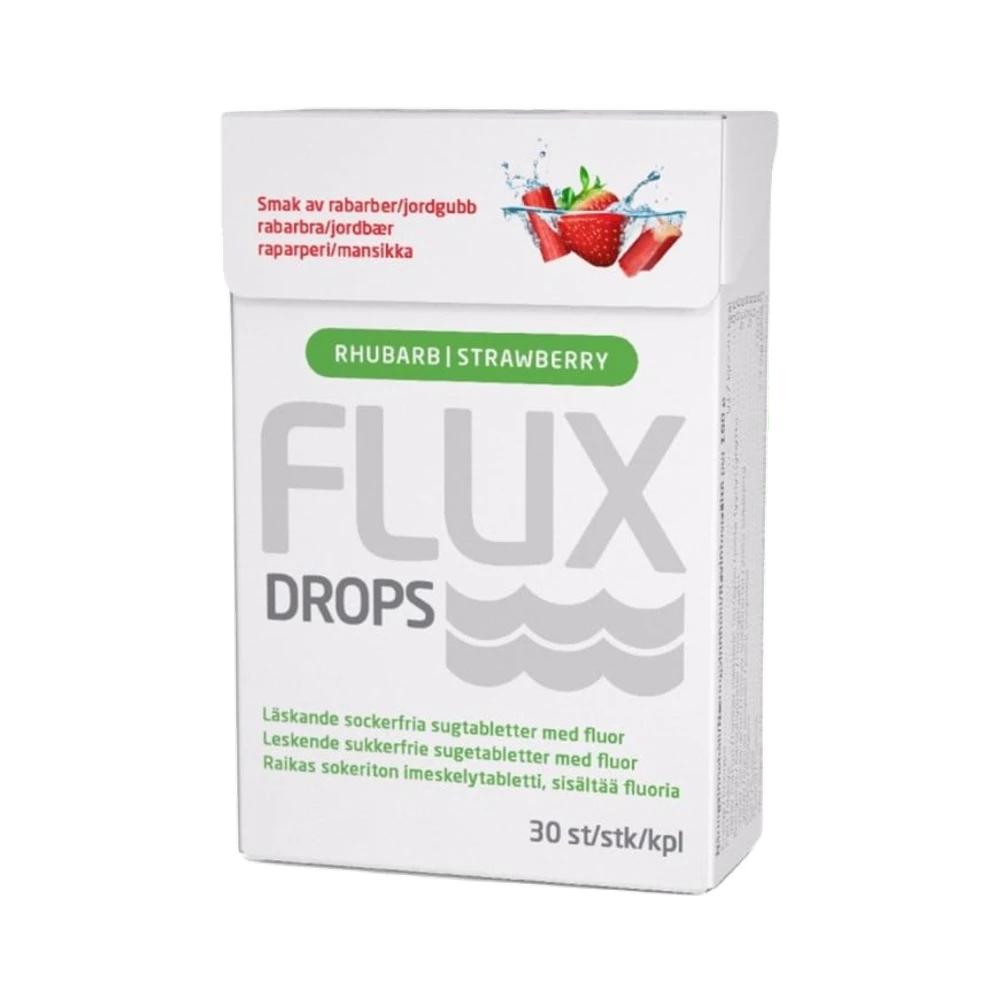 Flux Drops Rhubarb & Strawberry 30 tabletter