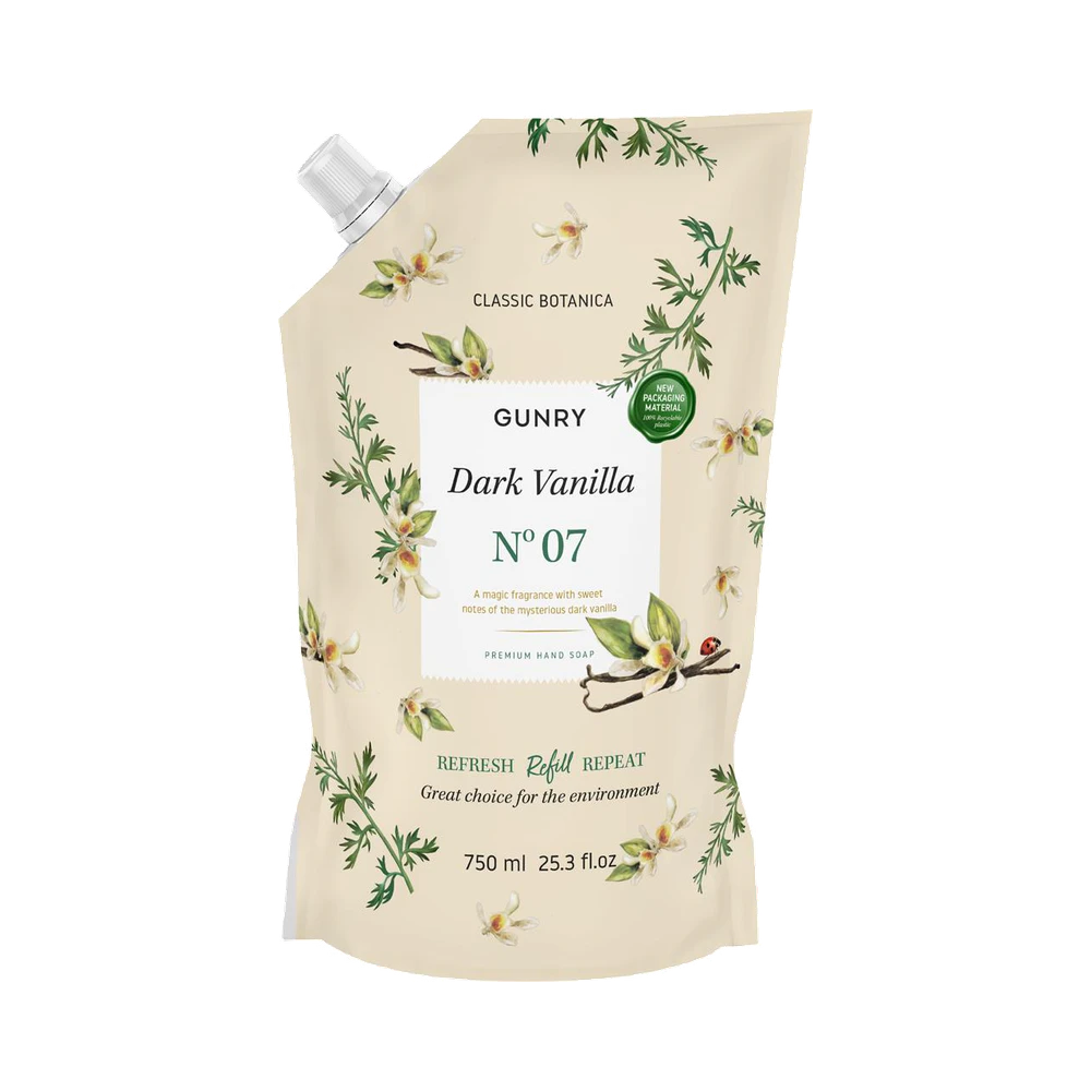 Gunry Classic Botanica Dark Vanilla Refill flytande tvål 750 ml