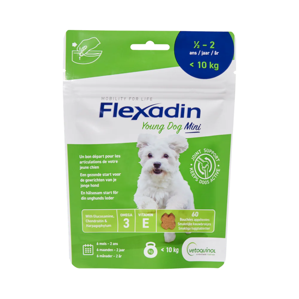 Flexadin Young Dog Mini för hundar tuggtabletter 60 st