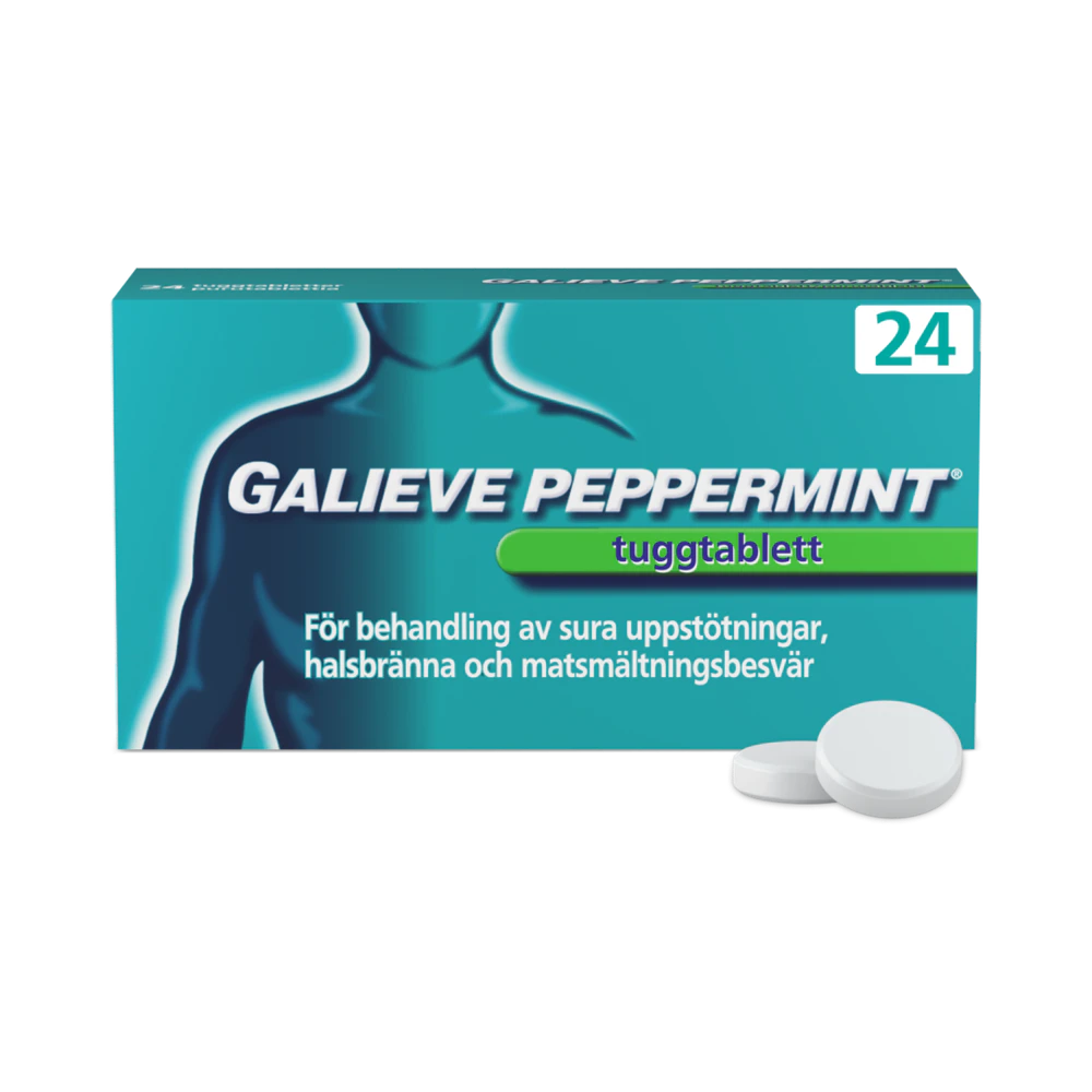 Galieve Peppermint mot Halsbränna tuggtablett 24 st