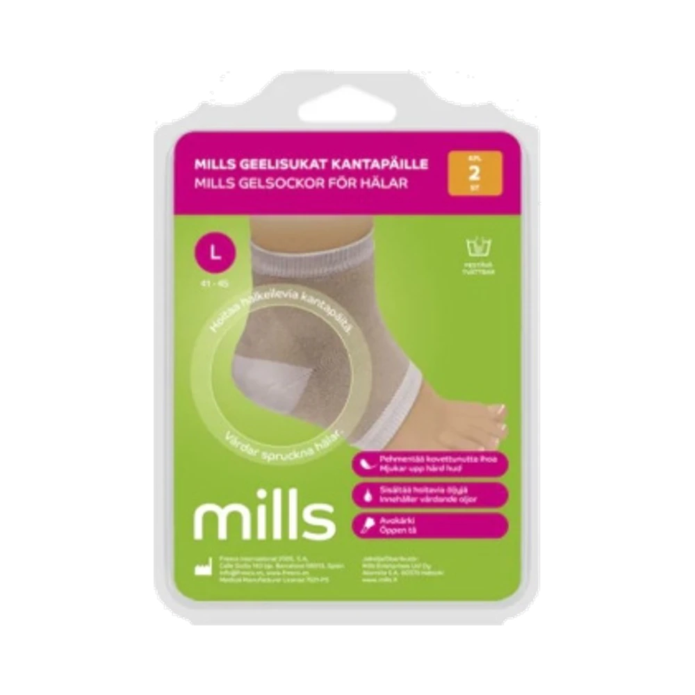 Mills geelsockor för hälar L 1 par