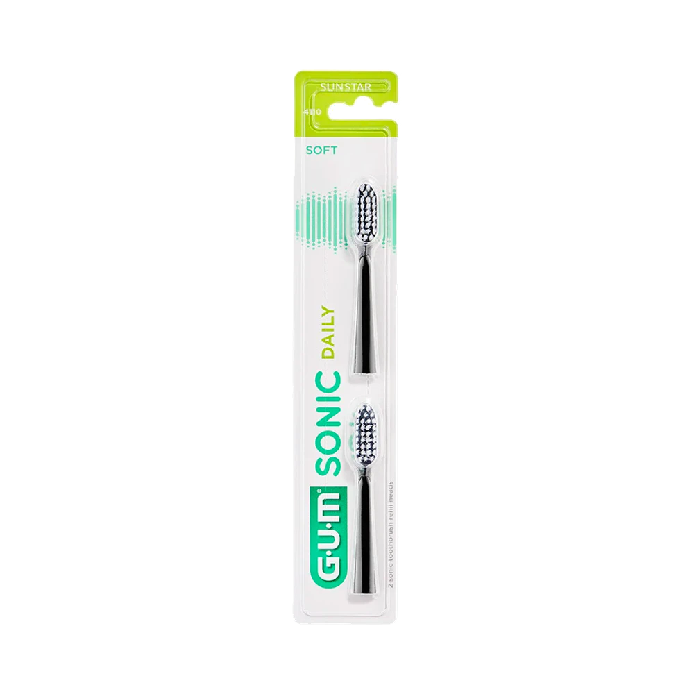 GUM Sonic Daily Refills Svart borsthuvuden 2 st