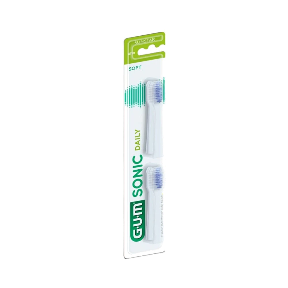 GUM Sonic Daily Refills White borsthuvuden 2 st