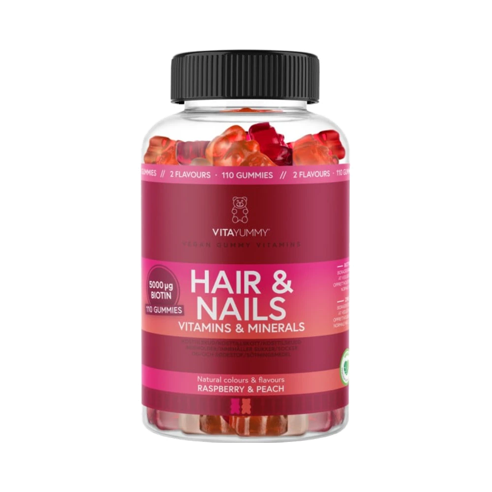 VitaYummy Hair & Nails Mix Raspberry & Peach gummies 110 st