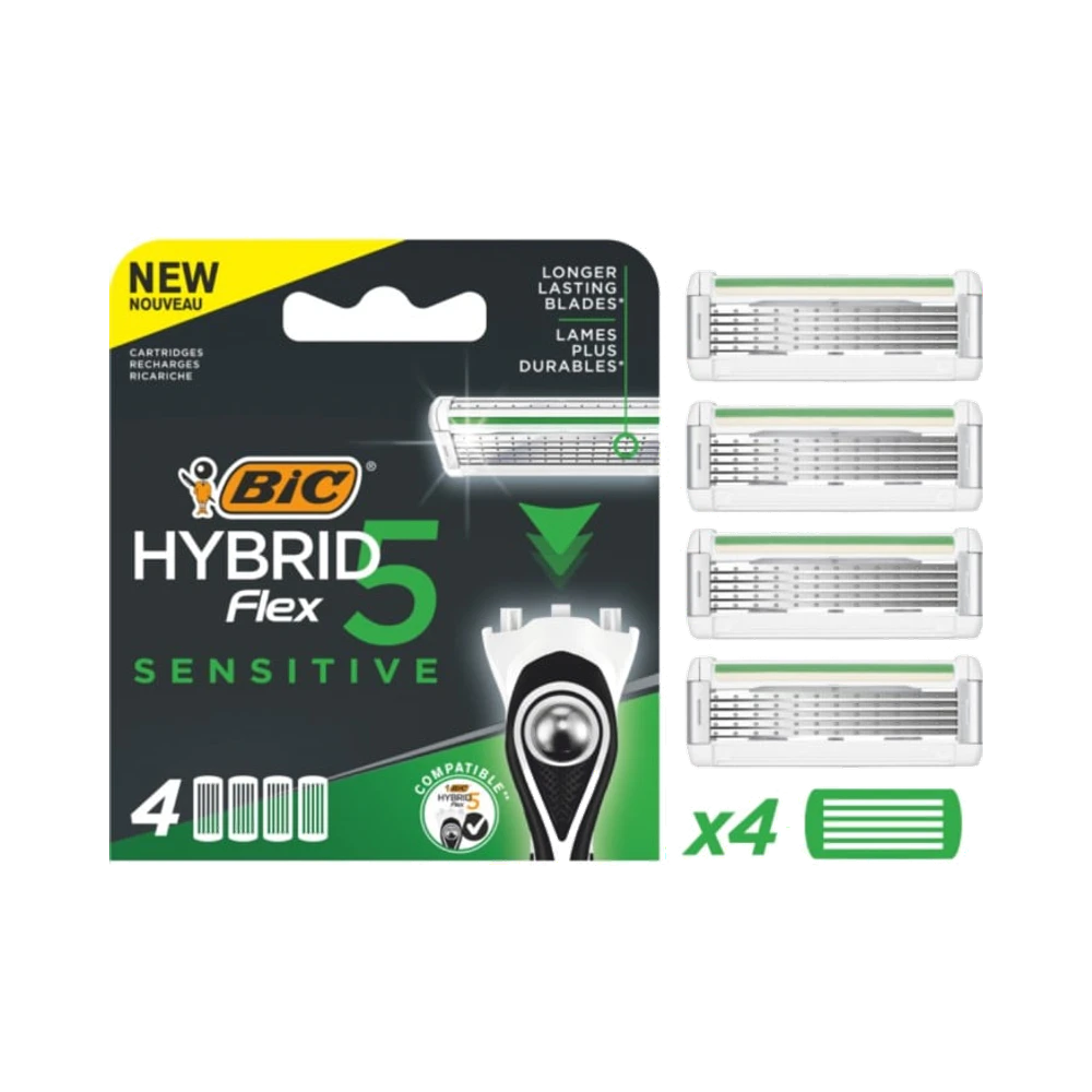 BIC Hybrid Flex 5 Sensitive rakbladrefill rakblad 4 st