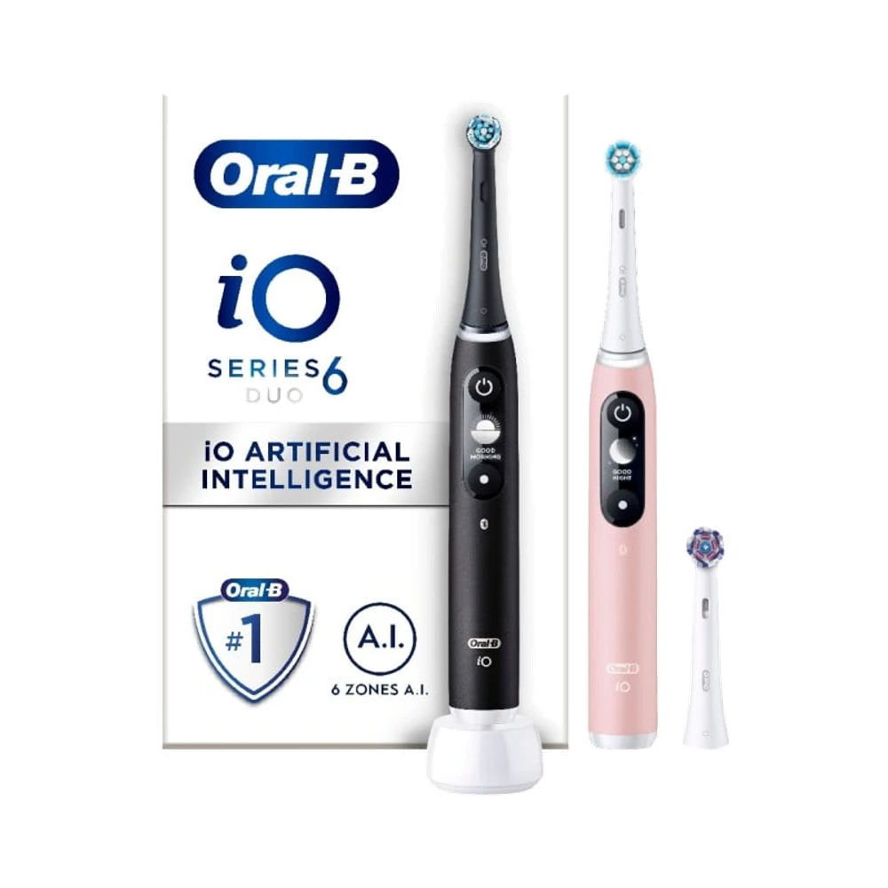 Oral-B iO6 Duo Pack Black Lava / Pink Sand eltandborste 2 st