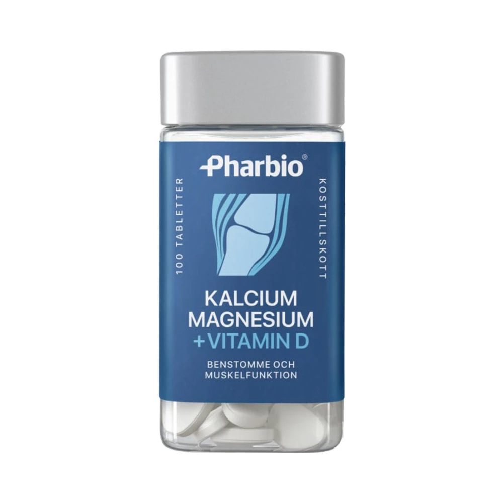 Pharbio Kalcium, Magnesium + D-vitamin 100 tabletter