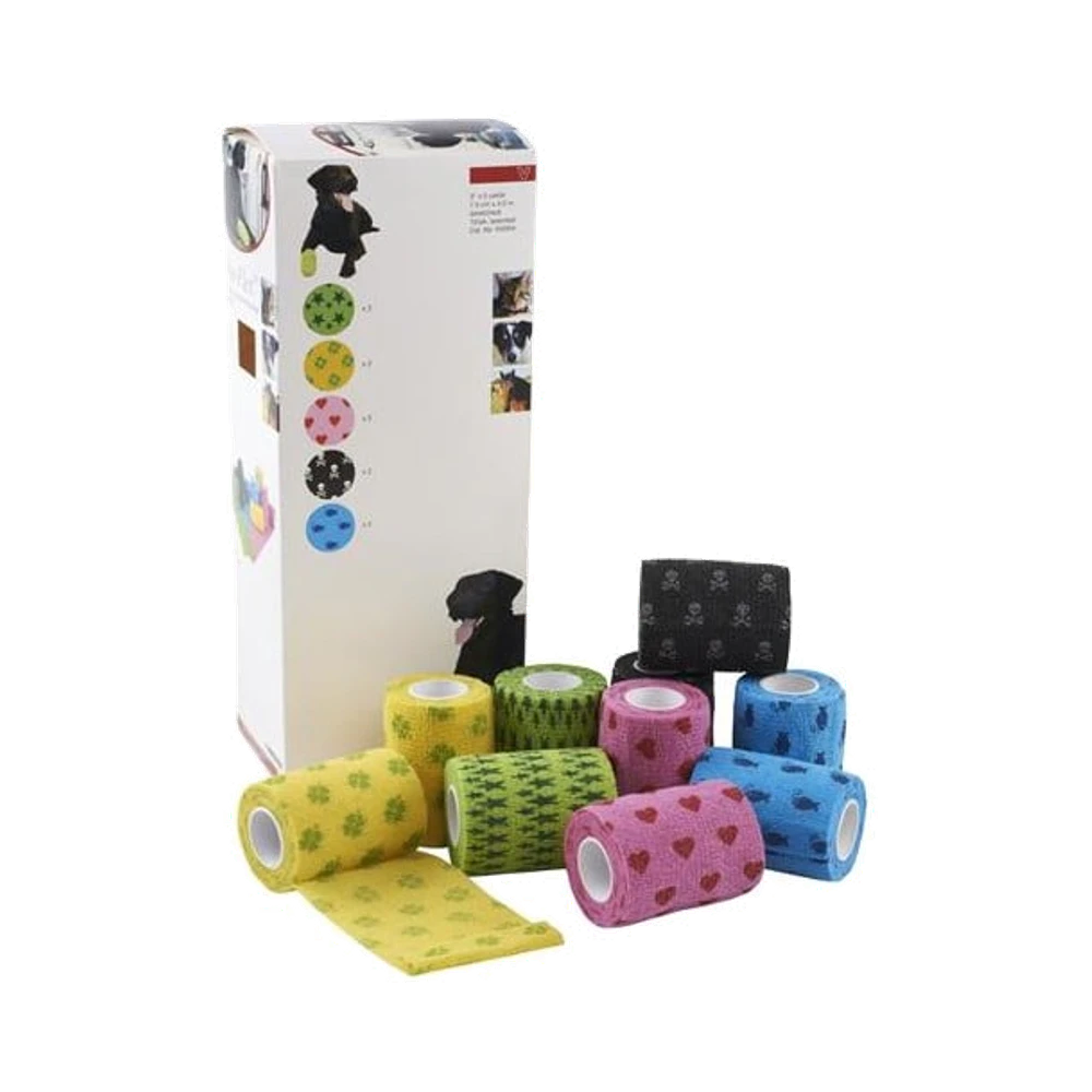 Kruuse Fun-Flex Mix självhäftande bandage 7,5 cm x 4,5 m 10 st