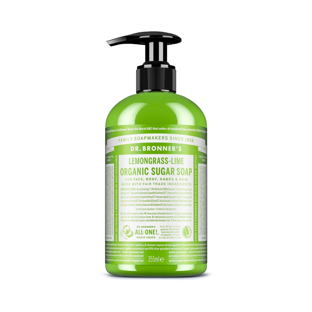 Dr. Bronner’s Lemongrass Lime Organic Sugar Soap flytande tvål 355 ml