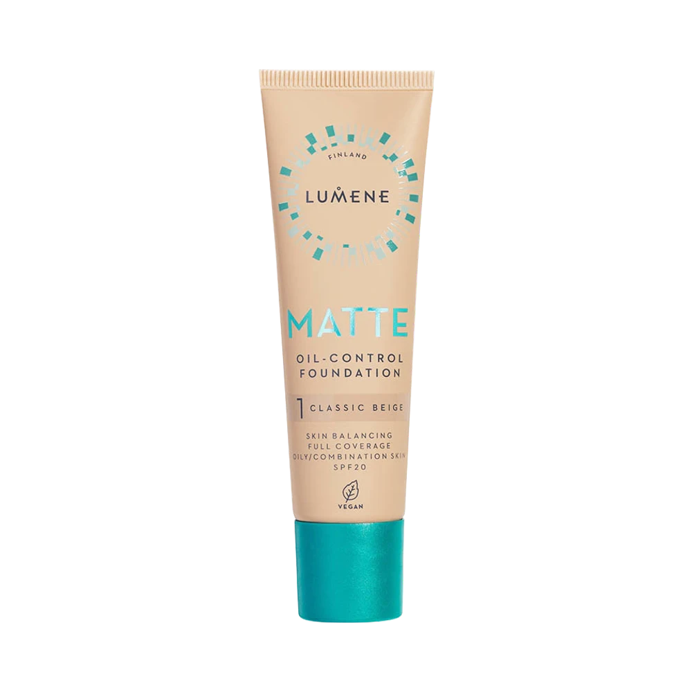 Lumene Matte Oil-Control SPF 20, 1 Classic Beige foundation 30 ml