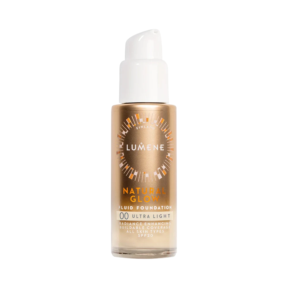 Lumene Natural Glow Fluid SPF 20, 00 Ultra Light foundation 30 ml
