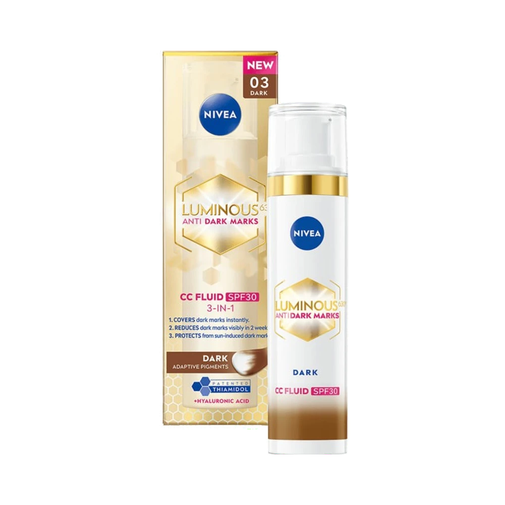 NIVEA Färgad Luminous 630 Anti Dark-Spot CC Fluid 3-in-1 Dark SPF30 dagkräm 40 ml