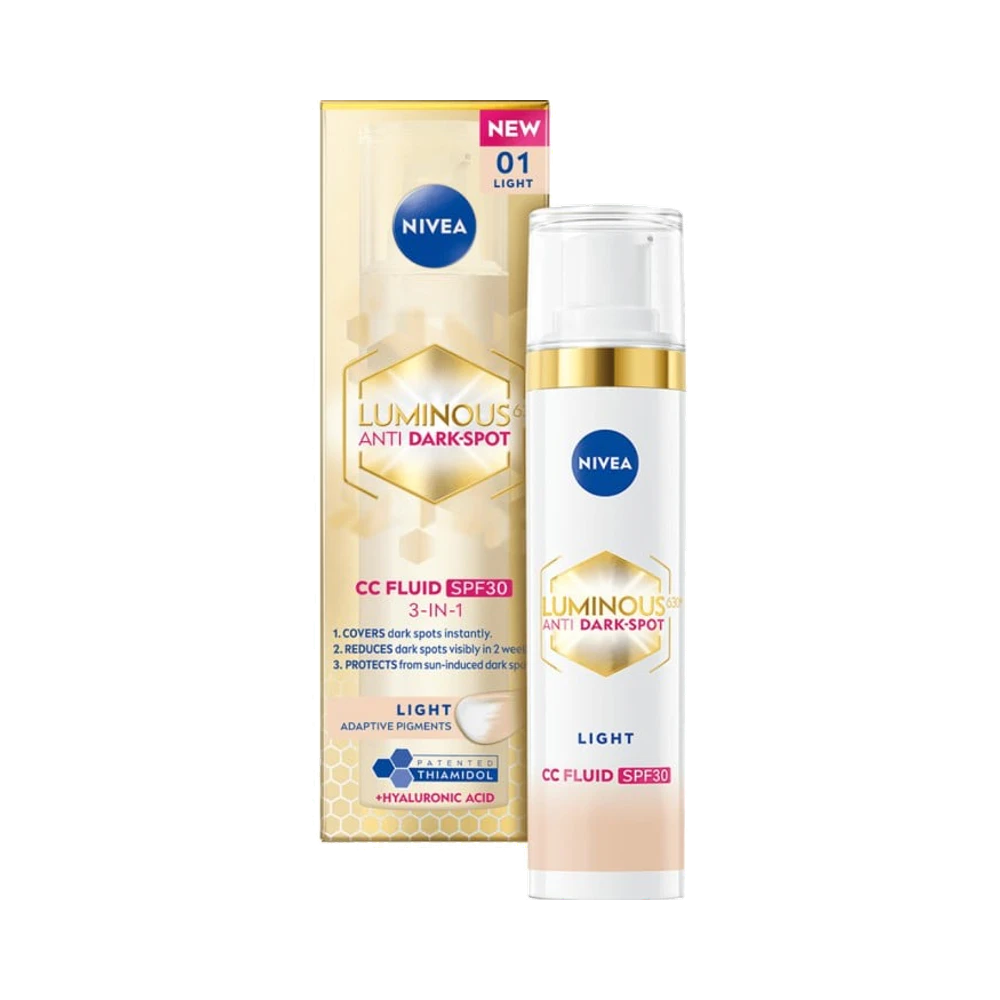 NIVEA Färgad Luminous 630 Anti Dark-Spot CC Fluid 3-in-1 Light SPF30 dagkräm 40 ml