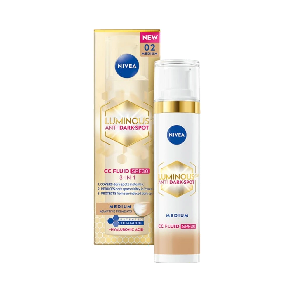 NIVEA Färgad Luminous 630 Anti Dark-Spot CC Fluid 3-in-1 Medium SPF30 dagkräm 40 ml