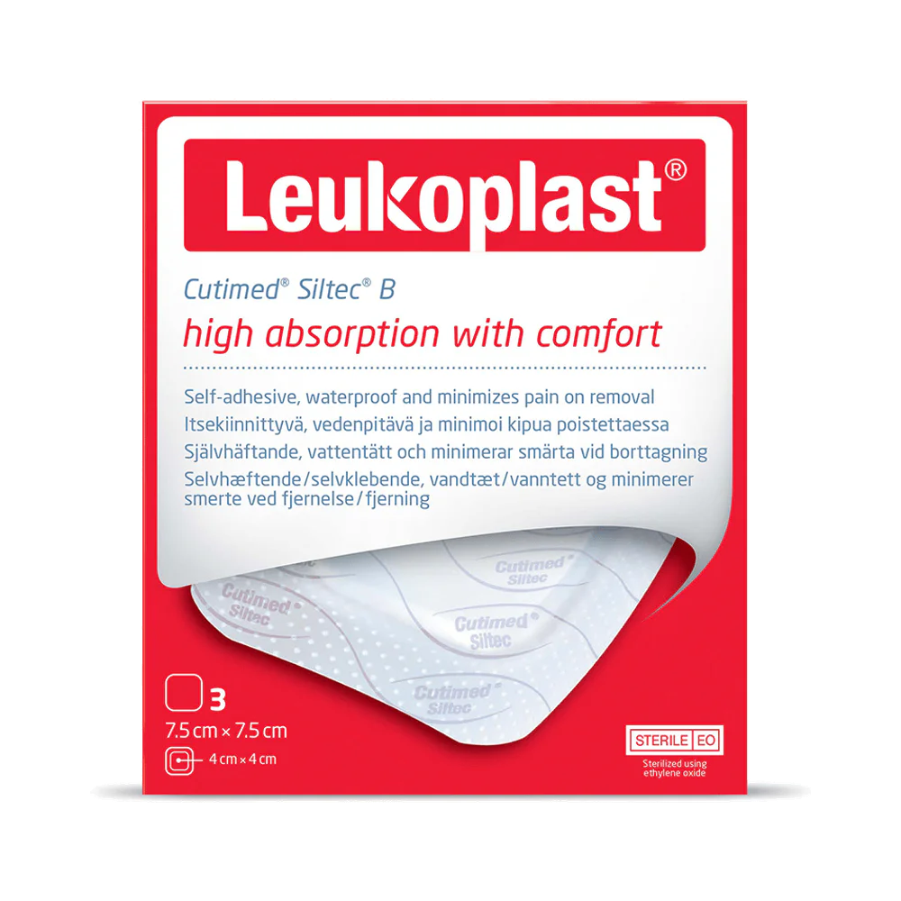 Leukoplast Cutimed Siltec B 7,5×7,5 cm skumförband 3 st