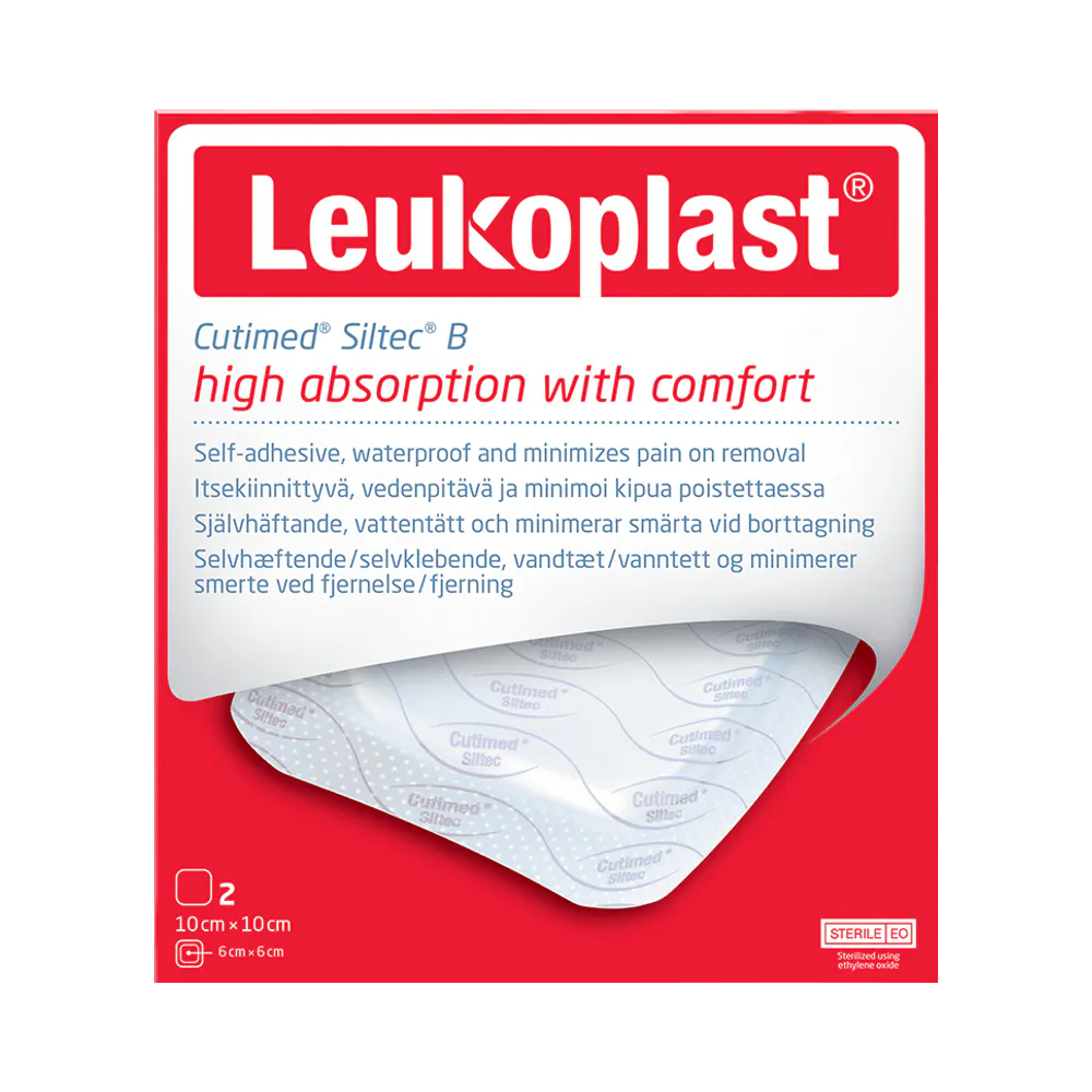 Leukoplast Cutimed Siltec B 10×10 cm skumförband 2 st