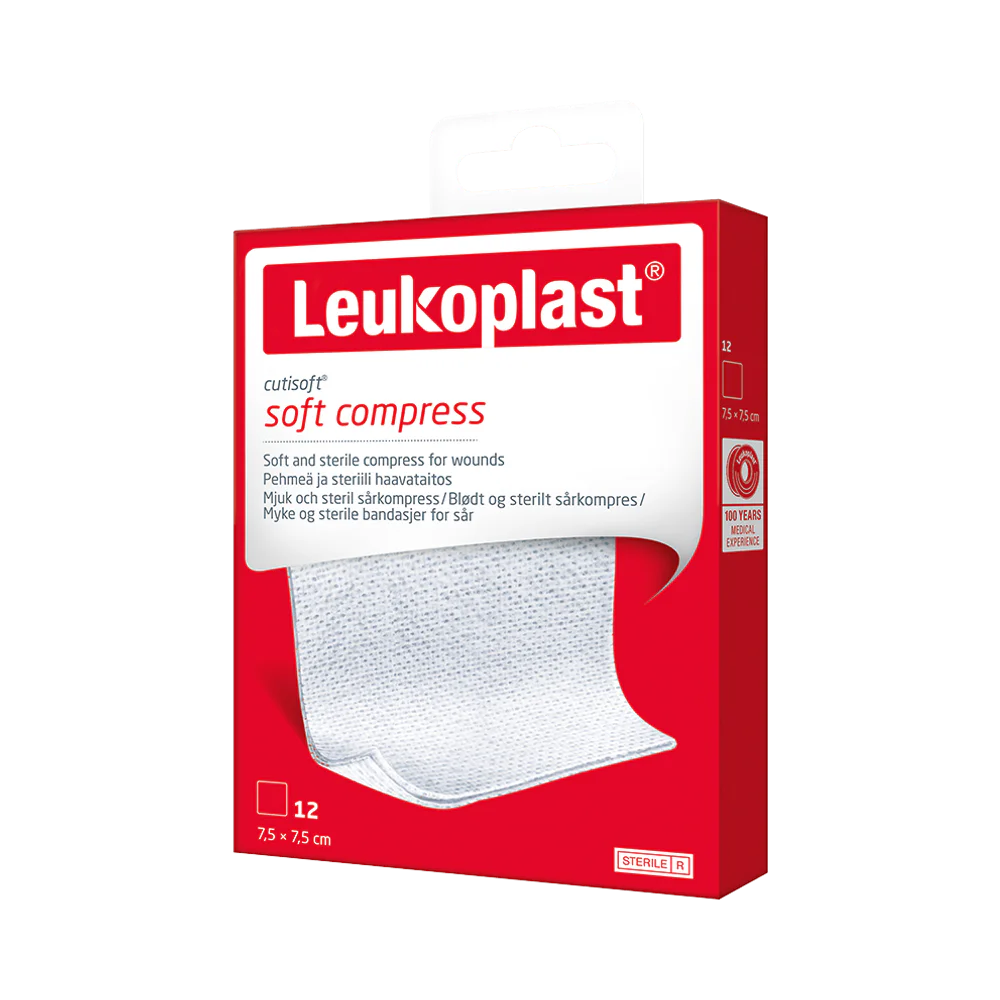 Leukoplast Cutisoft 7,5 x 7,5 cm kompresser 12 st