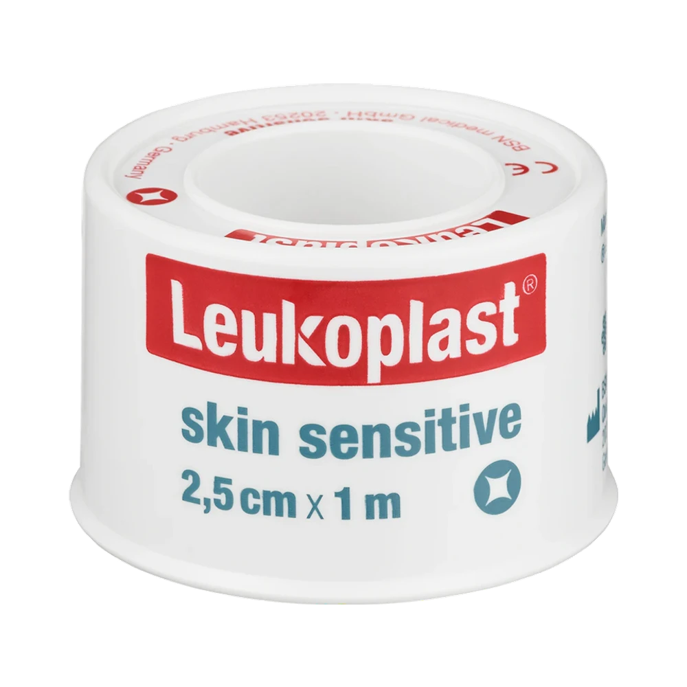 Leukoplast skin sensitive 2,5 cm x 1 m fixeringstejp 1 st