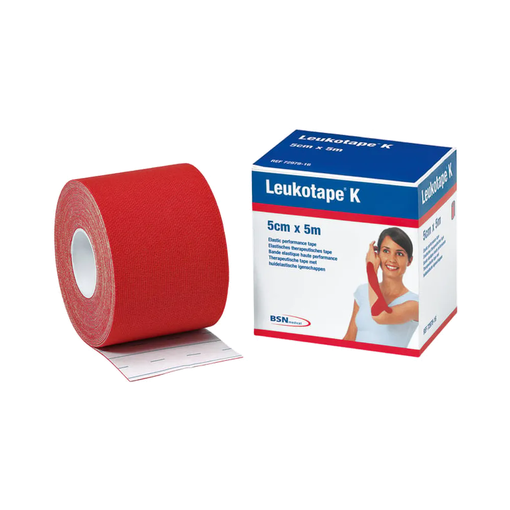 Leukoplast Leukotape K Röd elastisk kinesiotejp 5 cm x 5 m