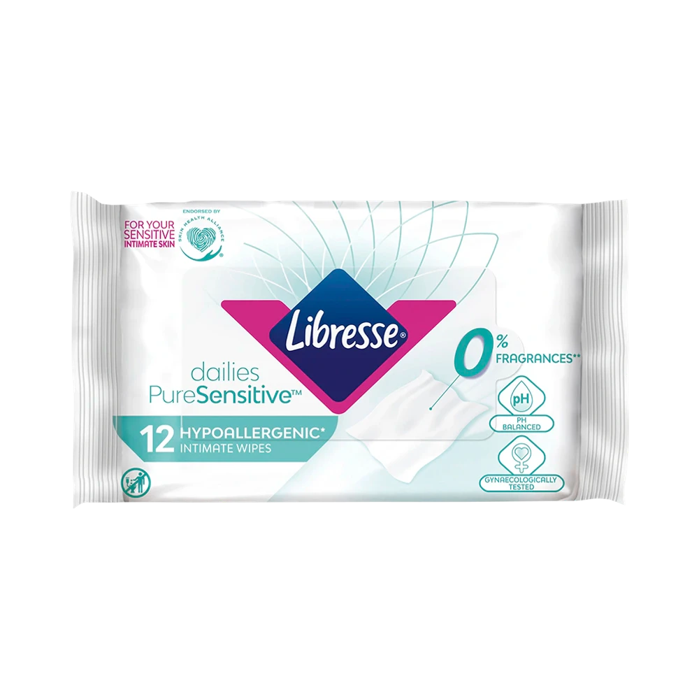 Libresse Intimservetter Pure Sensitive Oparfymerade våtservetter 12 st