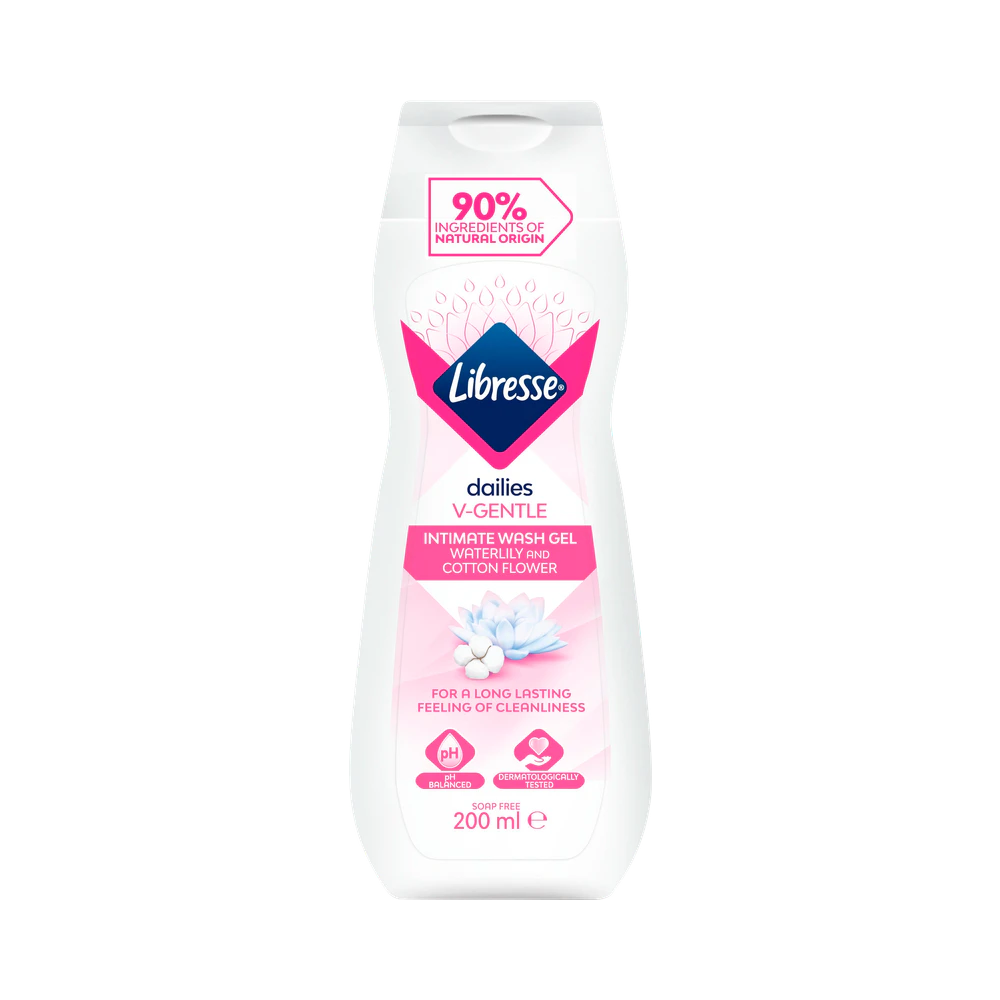 Libresse dailies V-GENTLE Waterlily and Cotton Flower Intimate Wash gel 200 ml