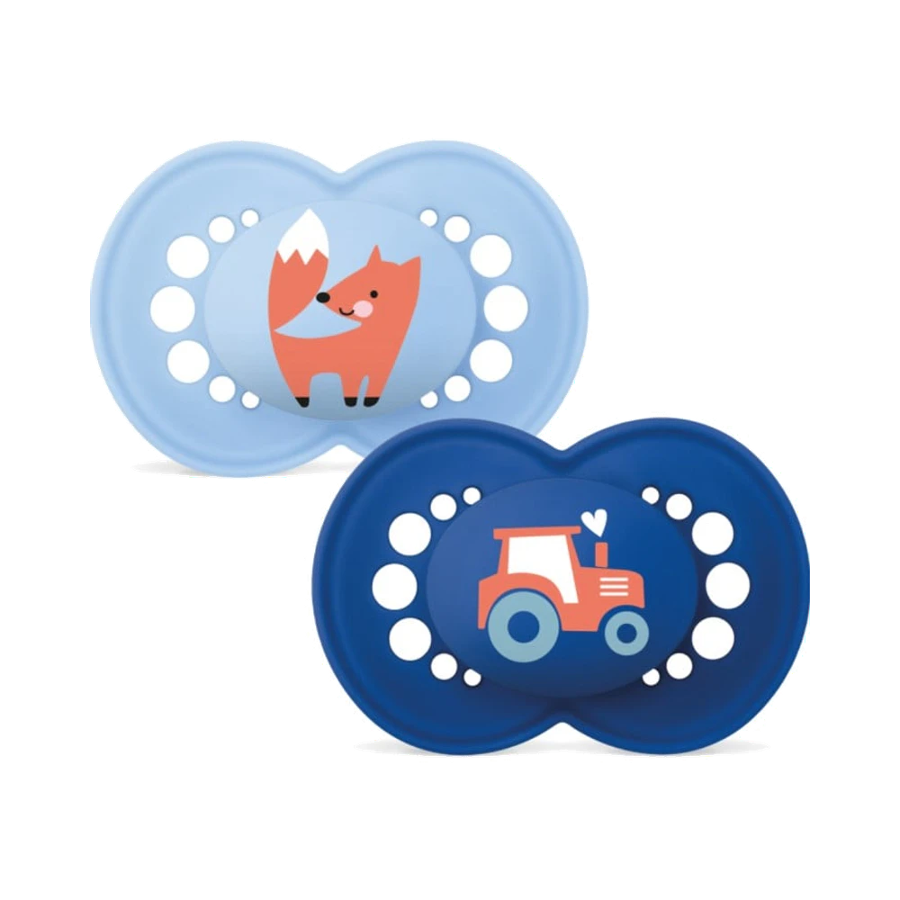 MAM Original 6-16 m Silk Blue napp 2 st
