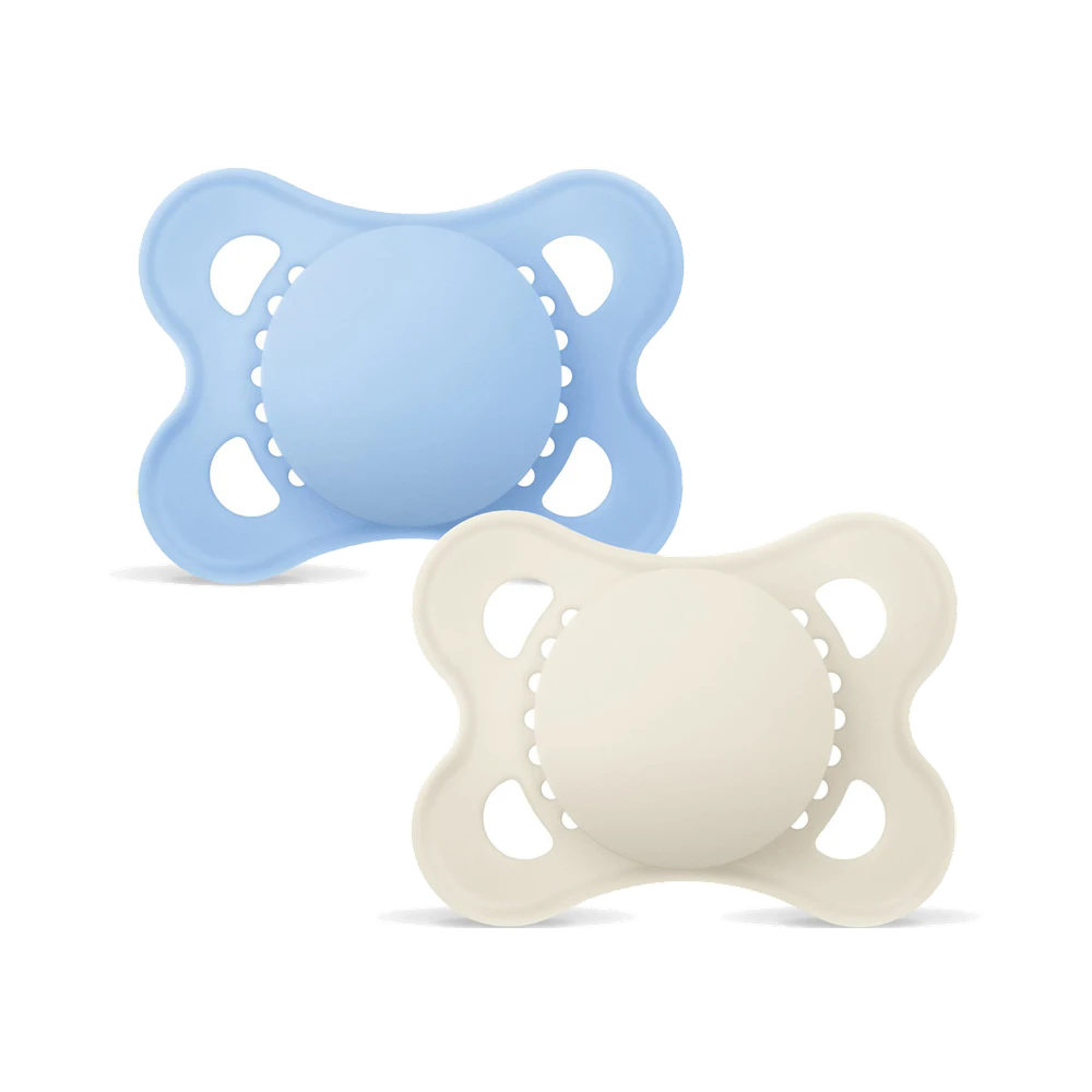 MAM Orig Silk 0-6m Box V Blue Unprint napp 2 st