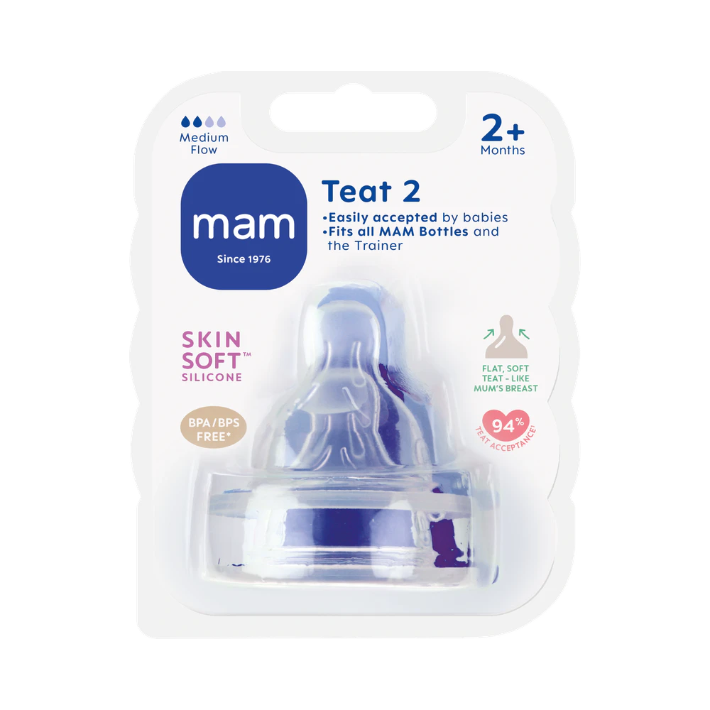 MAM Teat Storlek 2, 2 mån+ dinapp 2 st