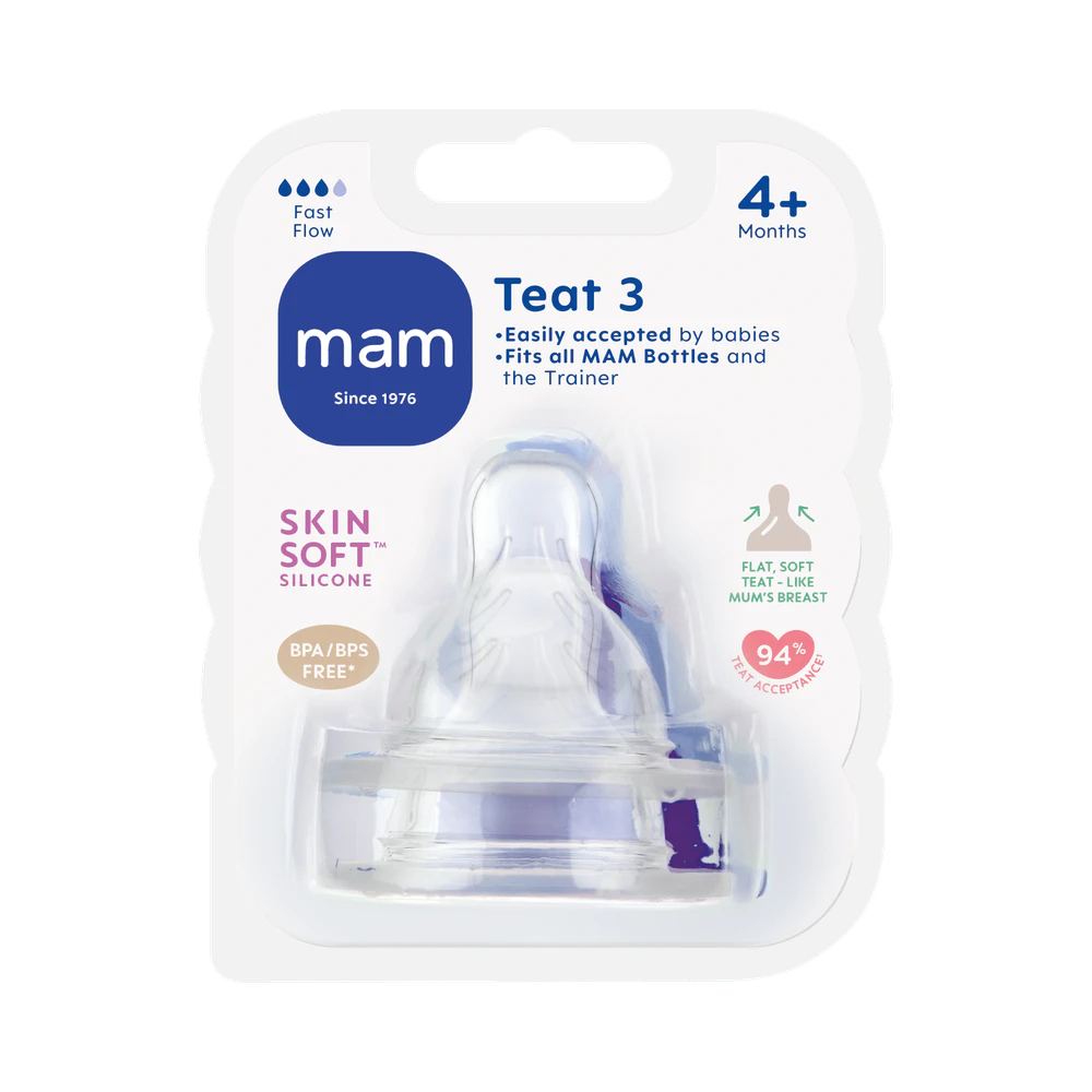MAM Teat Storlek 3, 4 mån+ dinapp 2 st