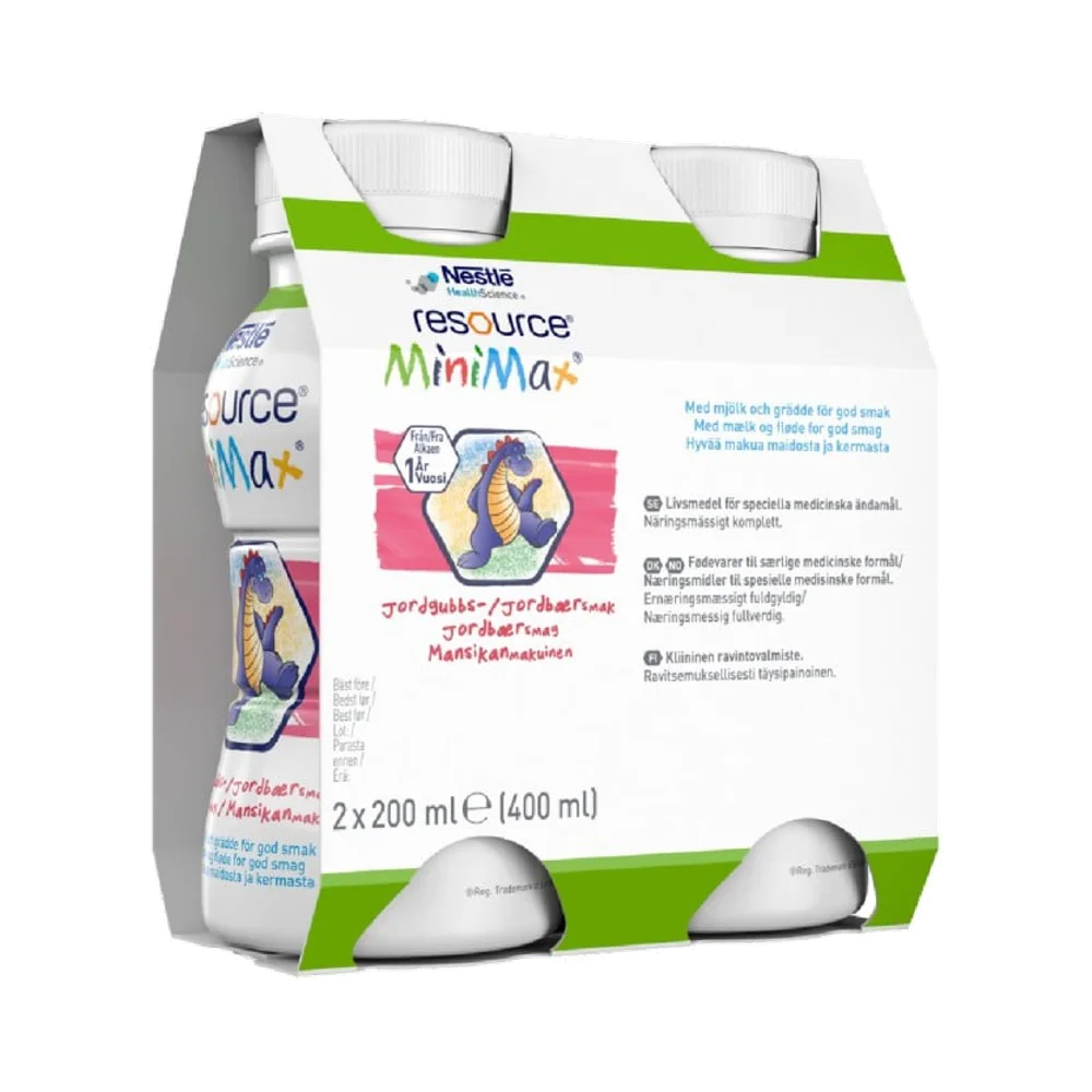 Nestlé Healthscience Resource MiniMax Jordgubb näringsdryck 2 x 200 ml