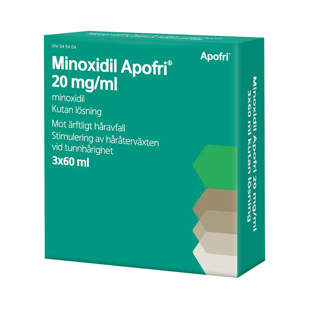 Apofri Minoxidil 20 mg/ml kutan lösning 3 X 60 ml
