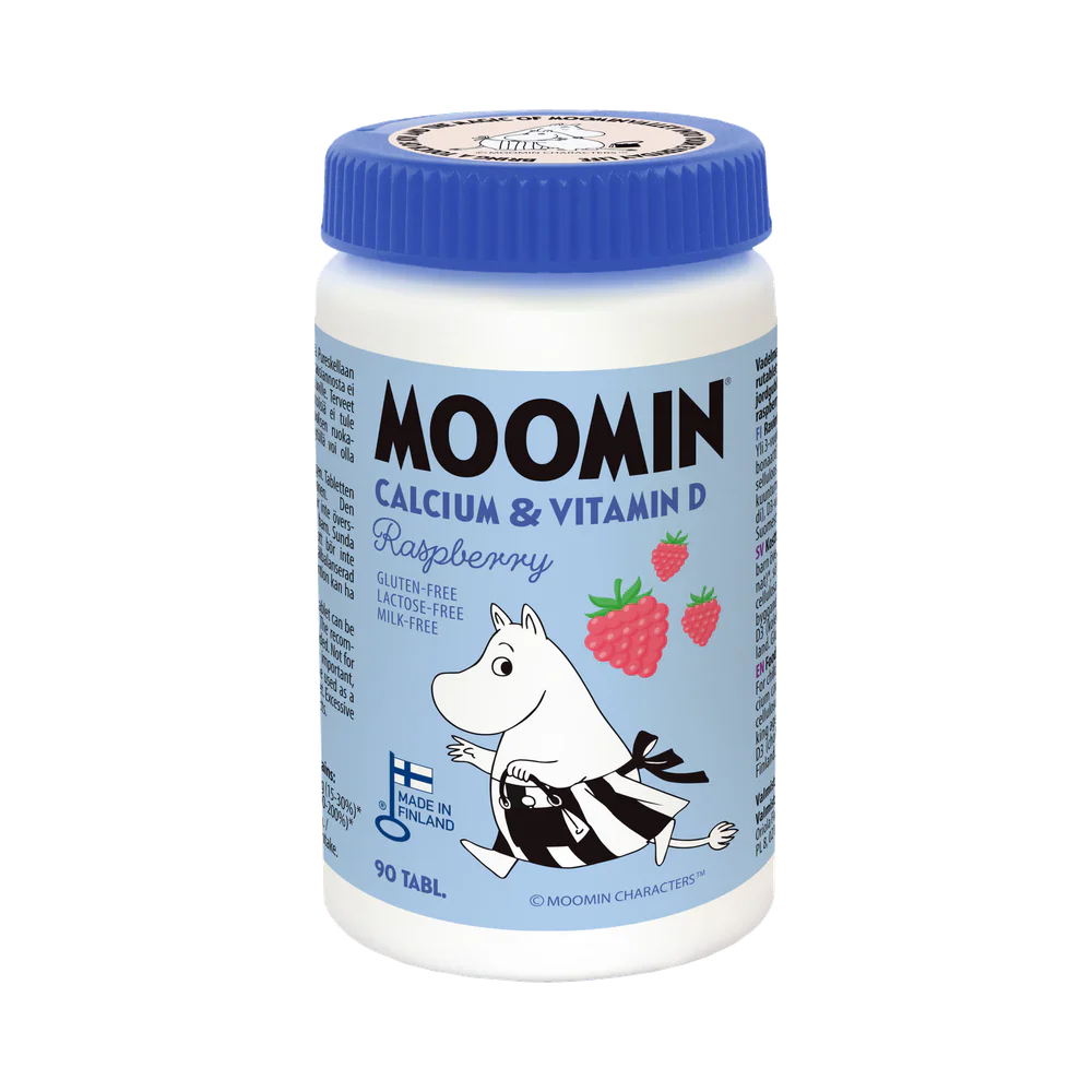 Moomin Kalcium & Vitamin D Hallon 90 tabletter
