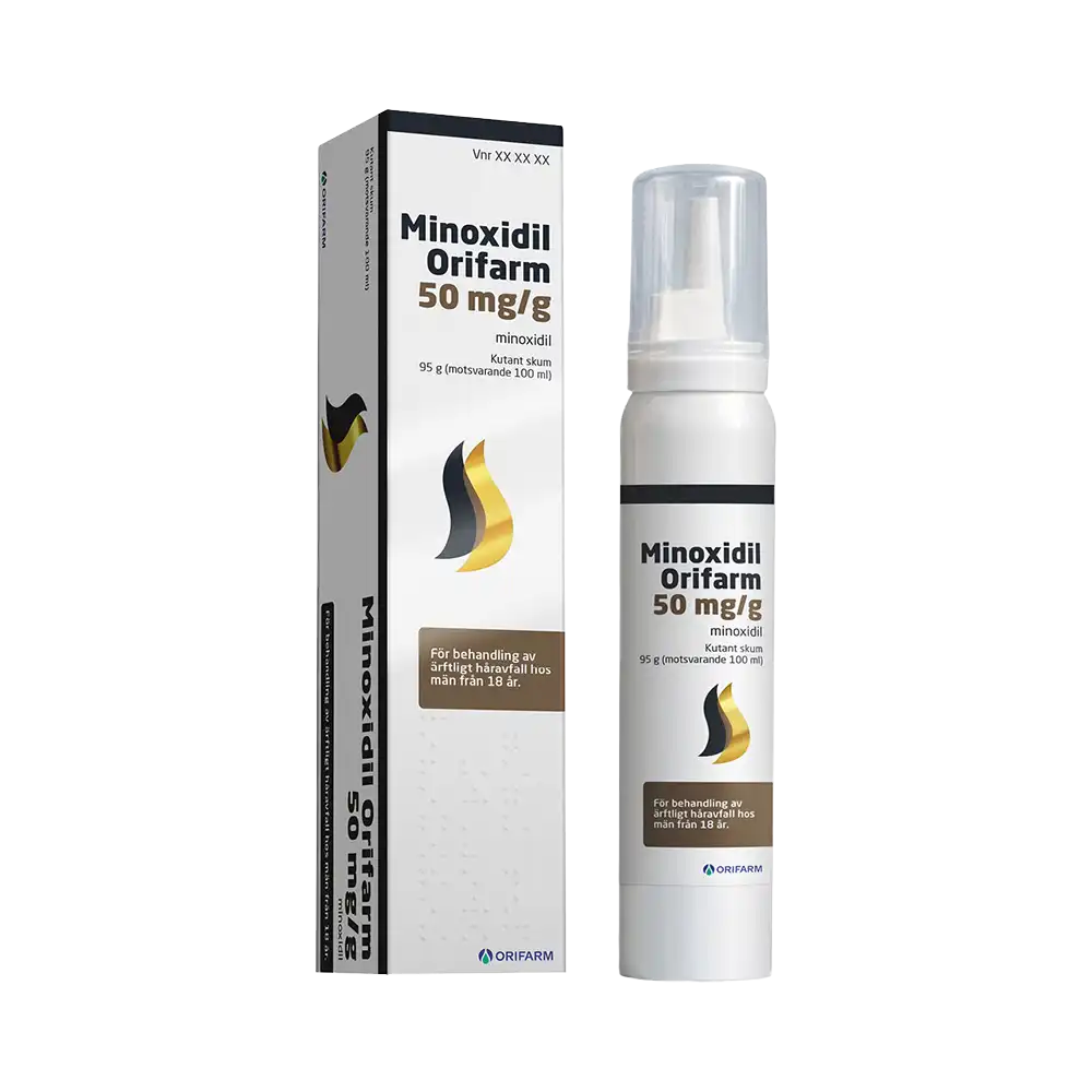 Minoxidil Orifarm 50 mg-g kutan lösning 95 g
