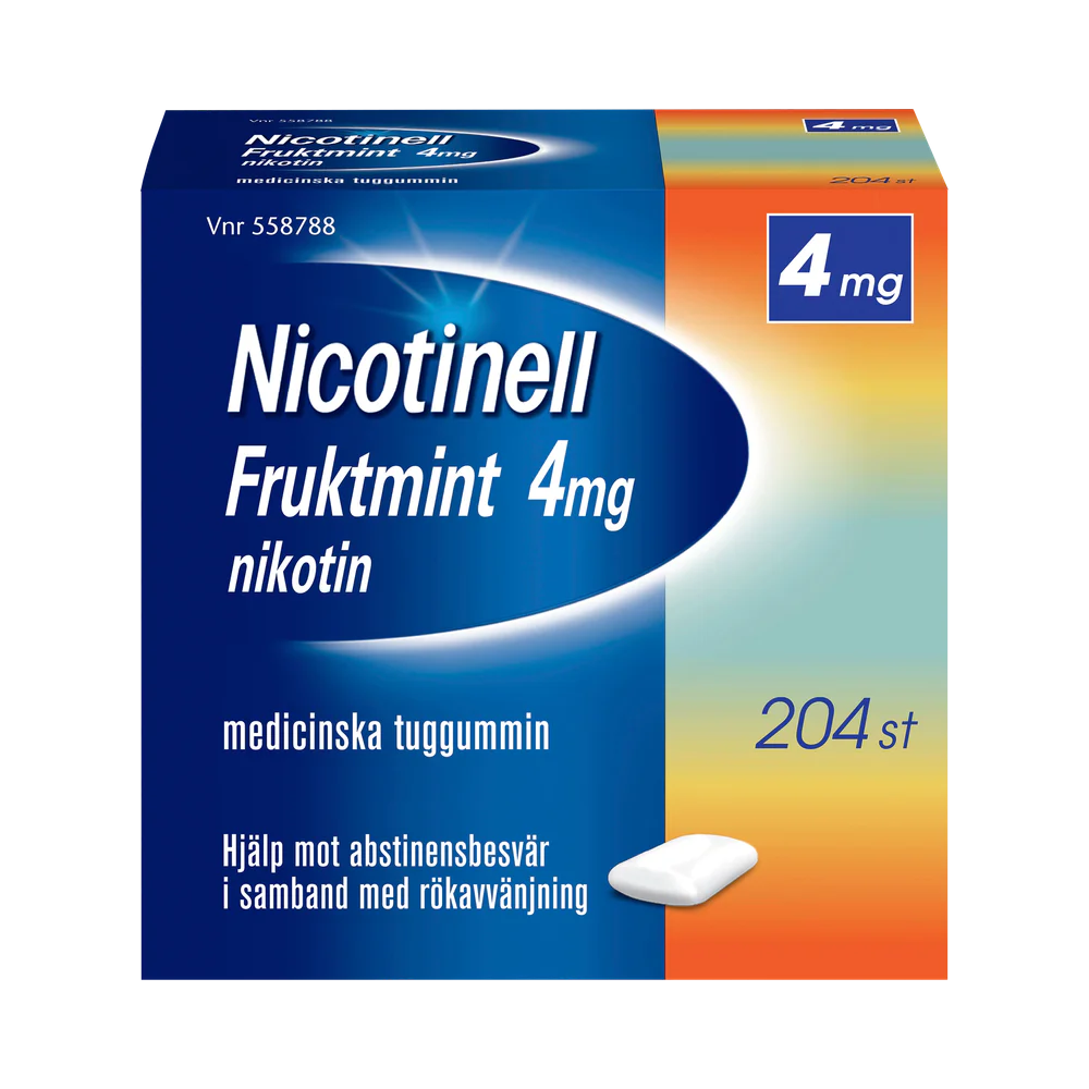 Nicotinell Fruktmint 4 mg medicinskt tuggummi 204 st