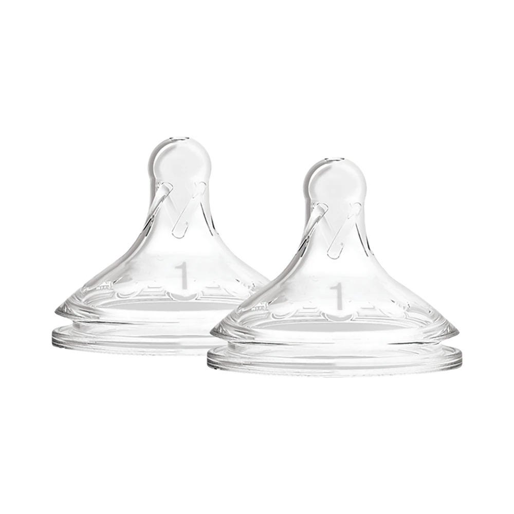 Dr Brown nipple level 1 wideneck silicone options+ napp 2 st