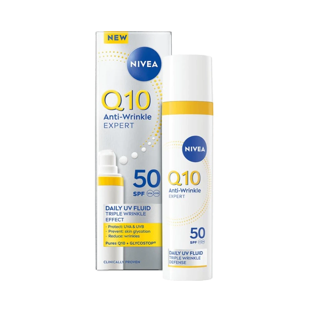 NIVEA Q10 Anti-Wrinkle Expert Daily UV Fluid SPF50 dagkräm 40 ml