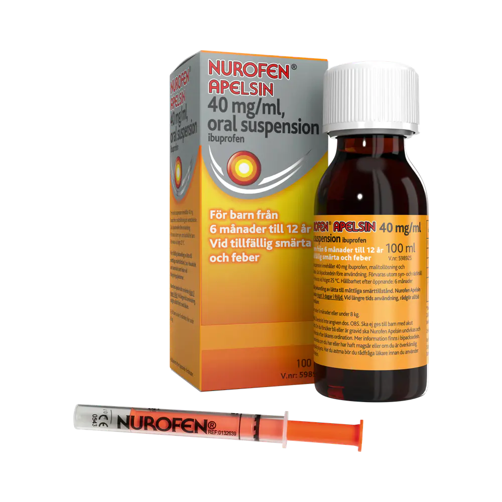 Nurofen APELSIN , flaska 40 mg / ml oral suspension 100 ml