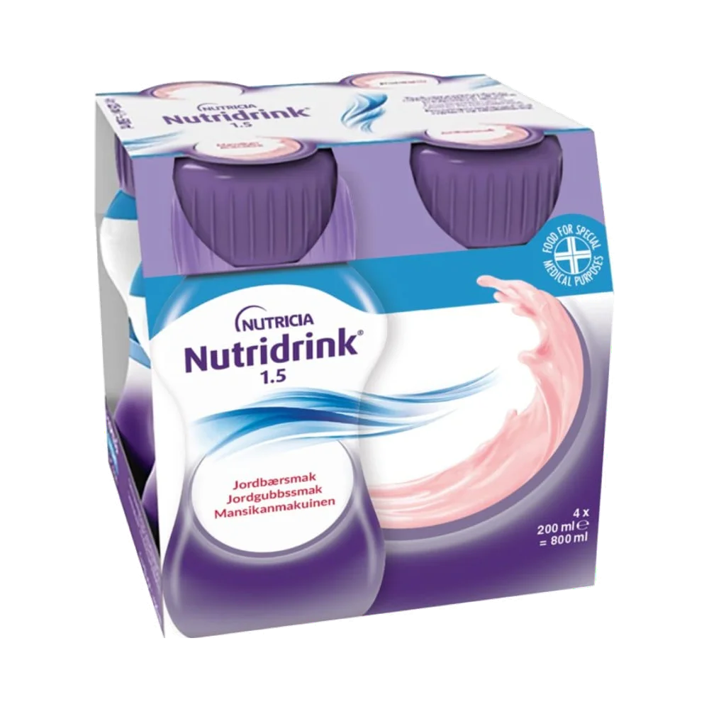 Nutridrink Jordgubb 1,5 kcal/ml näringsdryck 4 x 200 ml