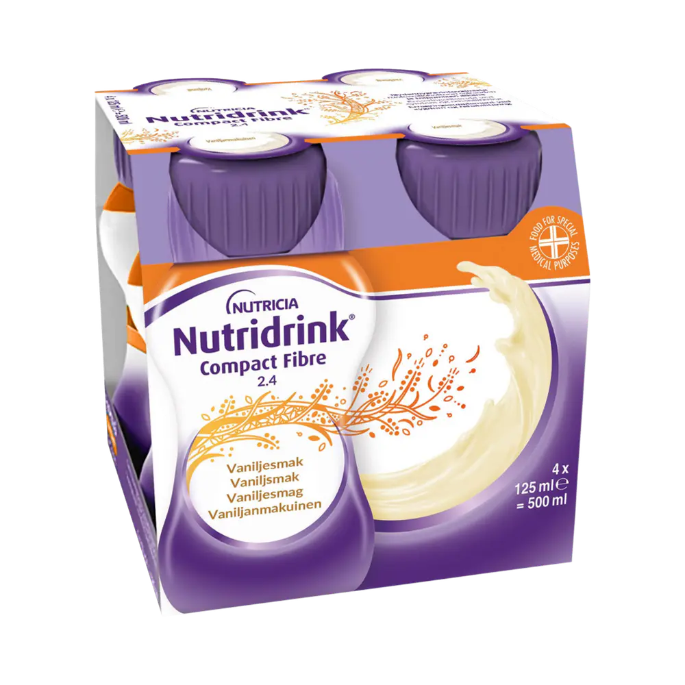 Nutridrink Compact Fibre Vaniljsmak Drickfärdigt kosttillägg dryck 4×125 ml