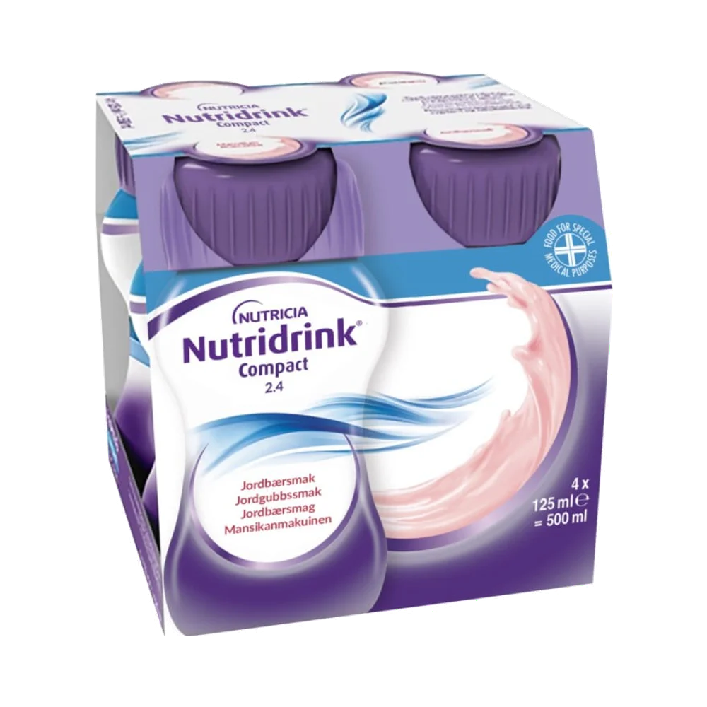 Nutridrink Compact Jordgubbsmak näringsdryck 4 x 125 ml