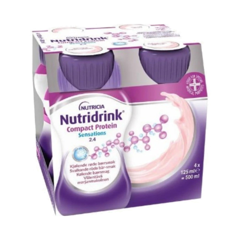 Nutridrink Compact Protein Sensations Svalkande Röd Frukt näringsdryck 4 x 125 ml