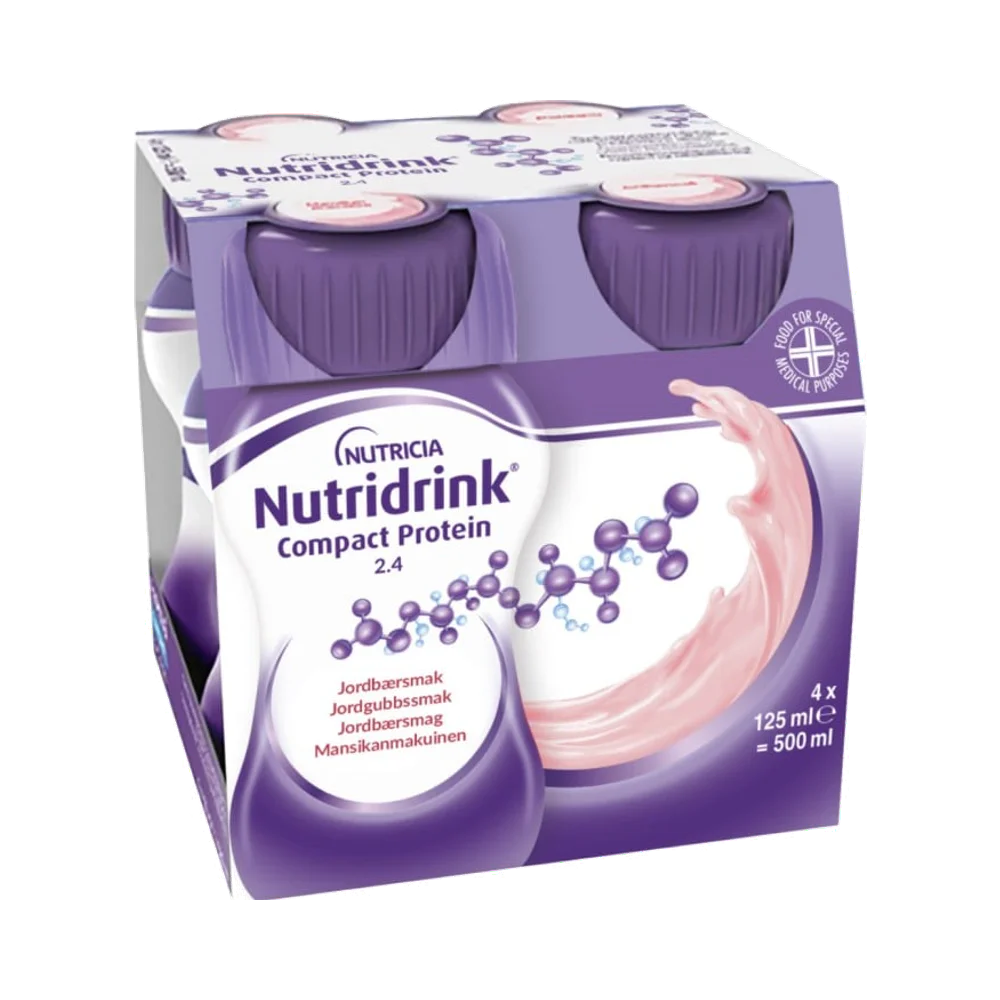 Nutridrink Compact Protein Jordgubb näringsdryck 4 x 125 ml